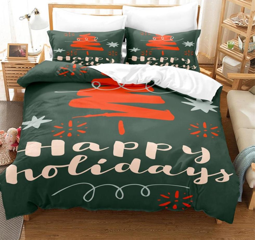 3D Digital Printed Duvet Cover Queen King Size Creative Christmas Bedding Set Fashion Design 3 Piece Set With 2 Pillowcases