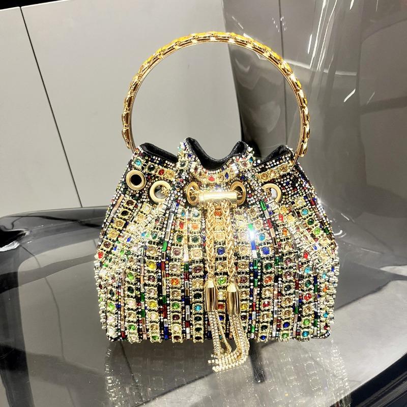 Dinner handbag, new high-value women's bag, fashionable diamond-encrusted chain bag, shoulder messenger bag.