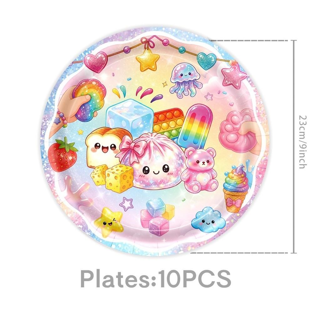Cartoon Baozi Party Decor Set Squeeze Theme Cake Toppers New Birthday Banner Kits For Boys Girls