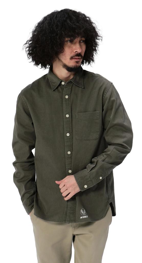 Avirex Daily Twill Regular Shirts Size 075 Olive 6175109, Small,