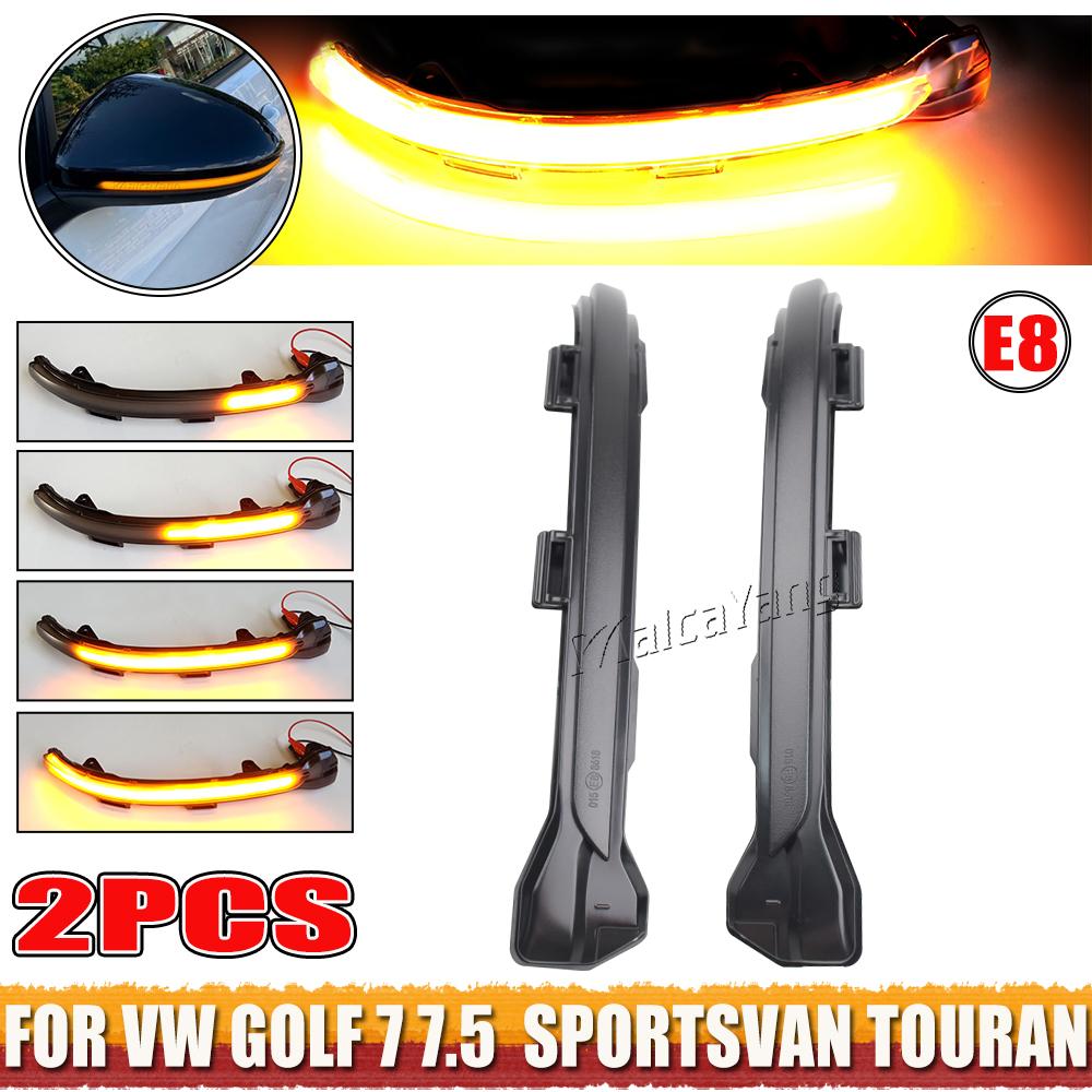 For VW Golf 7 VII MK7.5 JETTA MK7 Touran Dynamic Turn Signal LED Side Wing Rearview Mirror Indicator Blinker Sequential Light