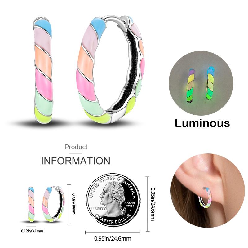 

Подлинные 925 пробы стерлингового серебра красочные милые кошачьи коготь в форме сердца светящиеся серьги для женщин мода рождественская вечеринка ювелирные изделия подарок