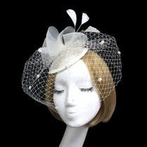 European and American boutique fashion lace bow hair accessories flower headdress decoration wool ball party top hat hairpin