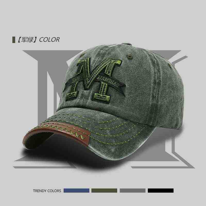 

Summer Hat Female Male Sunscreen Sunshade Washed Cowboy Cap Outdoor Travel Alphabet Baseball Cap Average size