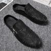 Fashion leather Mens Half Slippers Breathable Mens Casual Shoes Outdoor Men Loafers Lazy Shoes Flats Comfortable Male Sneakers