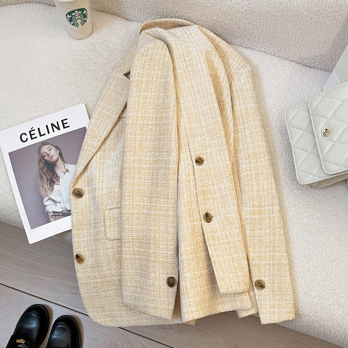 

Бежевый Модный Женский Пиджак – Высококлассный Осенне-Зимний 2025 Уличный Стиль, Универсальный и Шикарный Дизайн Medium бежевый