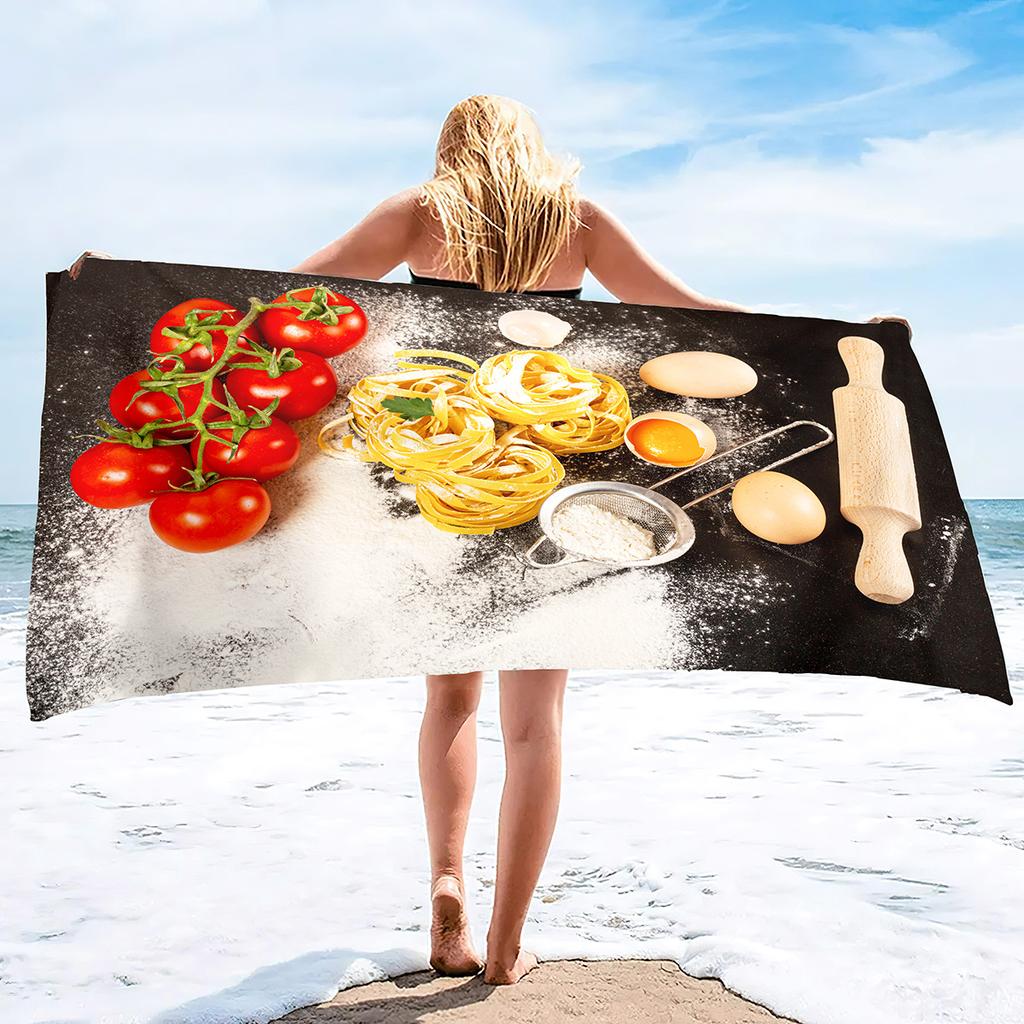 Vegetable Series Seaside Vacation Beach Towel Swimming Bath Towel Microfiber Sports Towel
