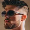 Steampunk Small Rectangle Sunglasses Men  Luxury Brand Vintage Outdoor Driving Punk Sun Glasses For Male Trendy Shades UV400