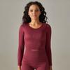 Seamless Solid Color Thread Tight Sexy Yoga Wear Long Sleeve Top Sports Running Fitness Wear
