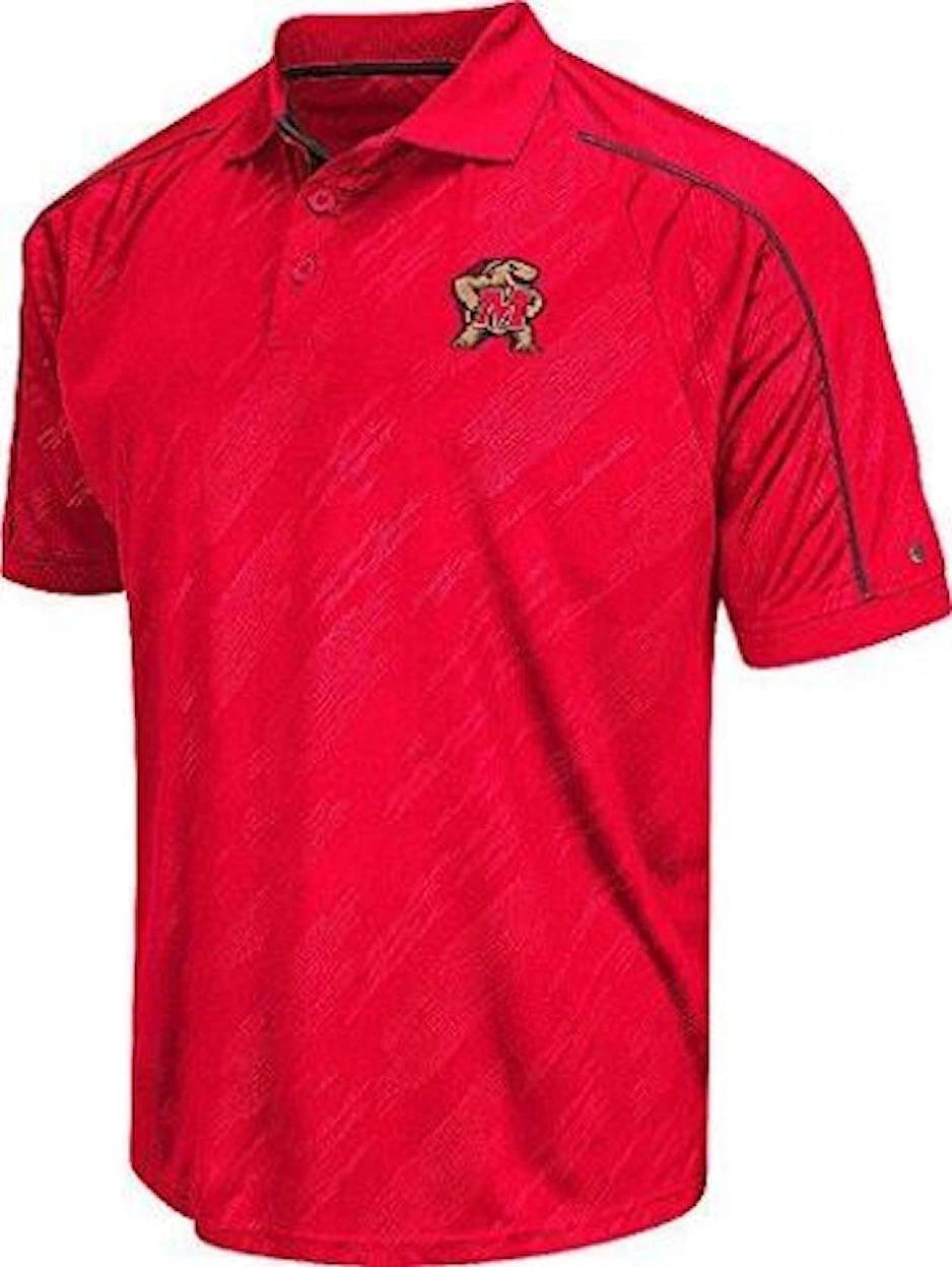 Maryland Terrapins Mens Red Sleet Synthetic Polo Shirt M