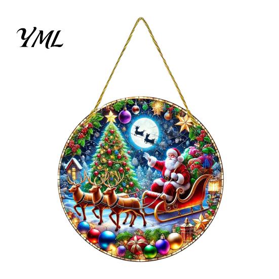 Decorative Hanging Pendants Christmas Tree Ornaments, Acrylic Festive with Lanyard for Decorations Holiday Party Home Decoration, Indoor Scene Layout