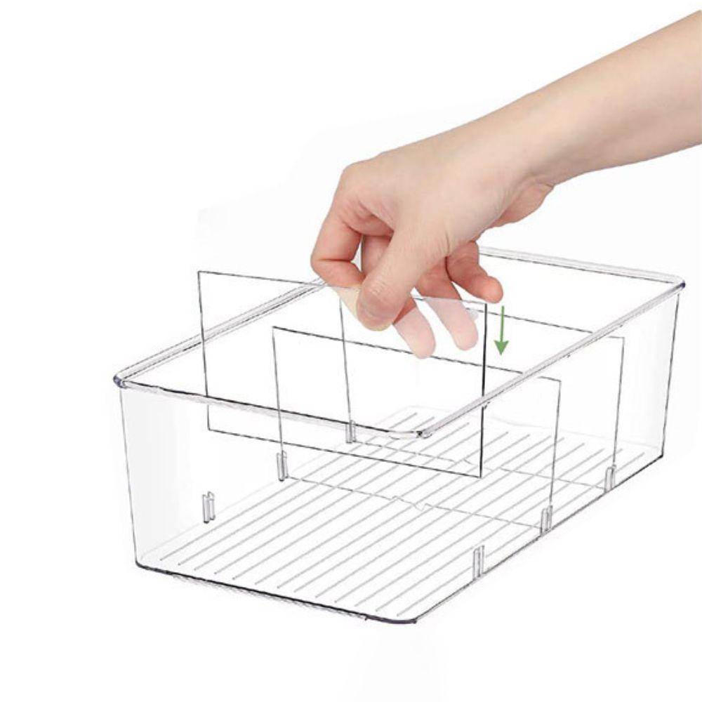 Removable Dividers Fridge Storage Box 4 Grids Fridge Organizer Cabinet  Kitchen Organizer