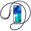 Protective Case - eFConnection - Xiaomi Mi 10 Lite - Soft - Transparent - Navy Blue Necklace Cord