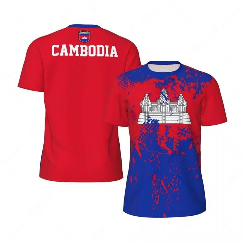 

Summer Cambodia Pattern Football T-shirt Men Fashion 3D Printed Oversized Short Sleeves Tops Sports Football Jersey Tee Shirts XXS