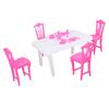 Set Masă Scaune Păpuși Simulare Decorativ Inovator 1:Măsuță de dining miniaturală la scară 16