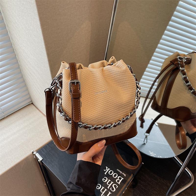 

Маленькая сумка женская новая мода контрастного цвета универсальная сумка-мессенджер портативная маленькая сумка сумка-ведро