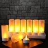 12 Candles Led Rechargeable Candle Electric Led Flame Flashing With Charging Station Decoration