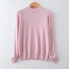 Autumn/Winter Women's Pure Cashmere Semi-High Neck Loose Knitted Sweater Pullover.