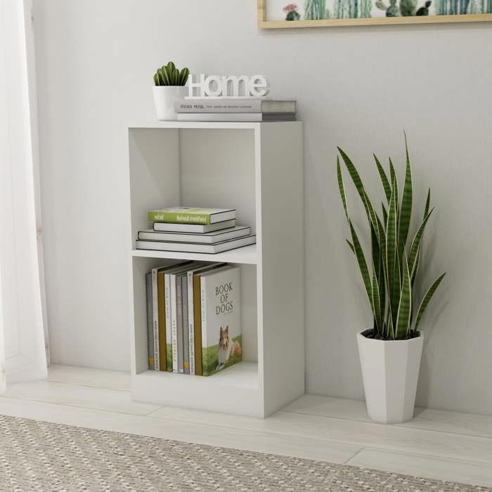 VidaXL Bibliothèque blanc 40x24x75 cm bois d'ingénierie, étagère, bibliothèque, étagère de rangement, meuble de rangement, 800819
