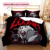 Loona Muster Bettwäsche Steppdecken-Set Heimdekoration Geschenk (1 Bettbezug + 2 Kissenbezüge (ohne Füllung))