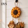 Wooden Bead Tassel Hanging Pendant Autumn Harvest Sign, Rustic Farmhouse Door Sign with Tassels and Wood Beads, Seasonal Warm Earth Tone Fall