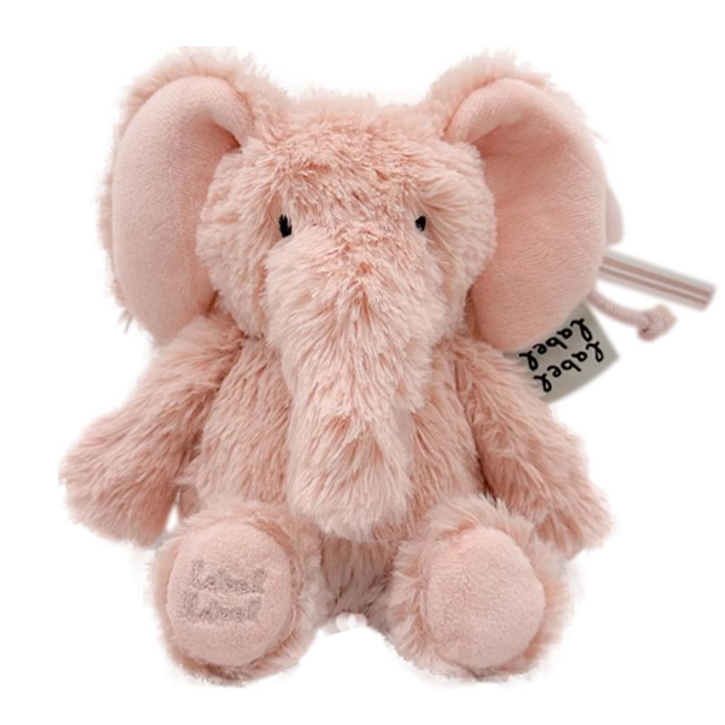 Labellabel Plush Animal Fluffy Baby First Baby Shower Gift Toy, Toy, (Elephant, Pink, Small)