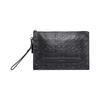 Pouch 30 Embossed Presbyopic Zipper Closure Strapless Leather File Bag Briefcase Wrist Bag Clutch Bag Handbag Large Size Men's Black