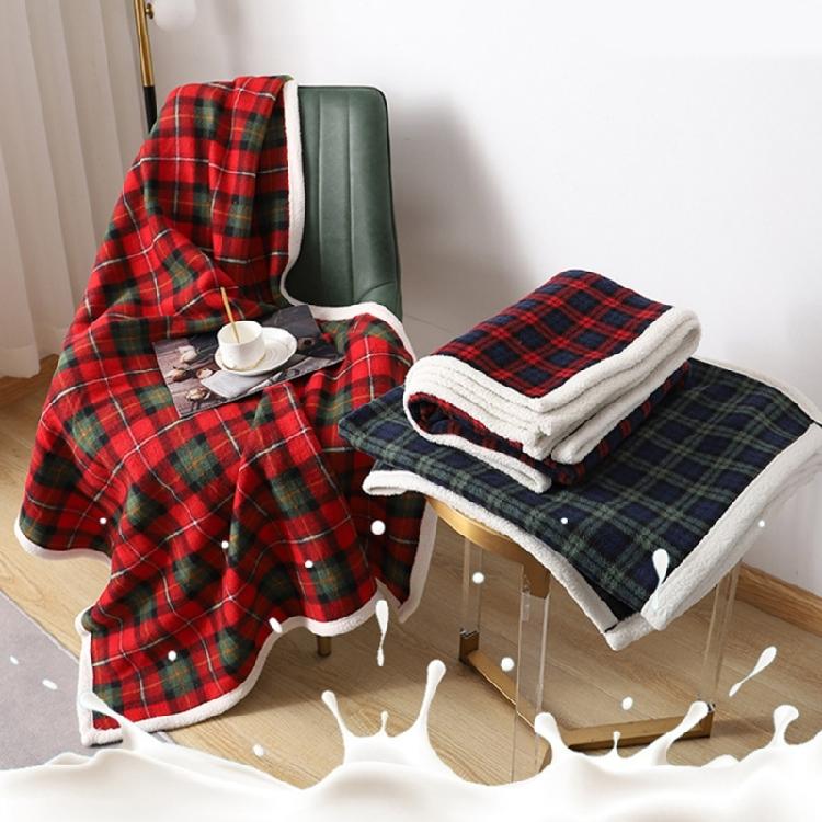 Plaid Couch Decorative Blanket Soft Throw Blankets Polyester Material for Sofa