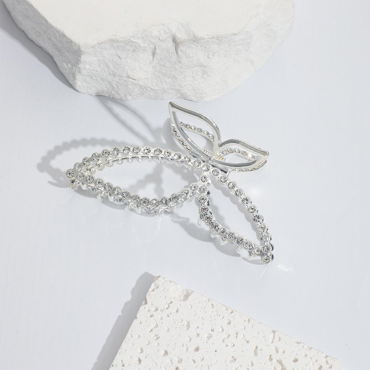 High-End Rhinestone Alloy Hair Clip – Japanese Korean Style, Large Claw Clip Hairpin Accessory.