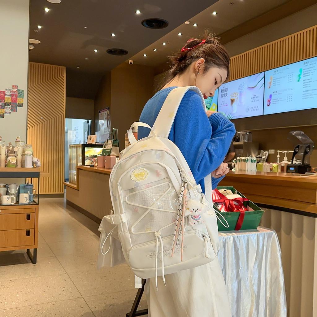 Autumn and Winter New High-Value Fresh Style Letter Casual Drawstring Backpack for Girls and Boys