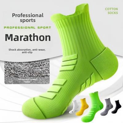 Men's Spring and Autumn Non Slip Badminton Basketball Towel Bottom Sports Tube Socks