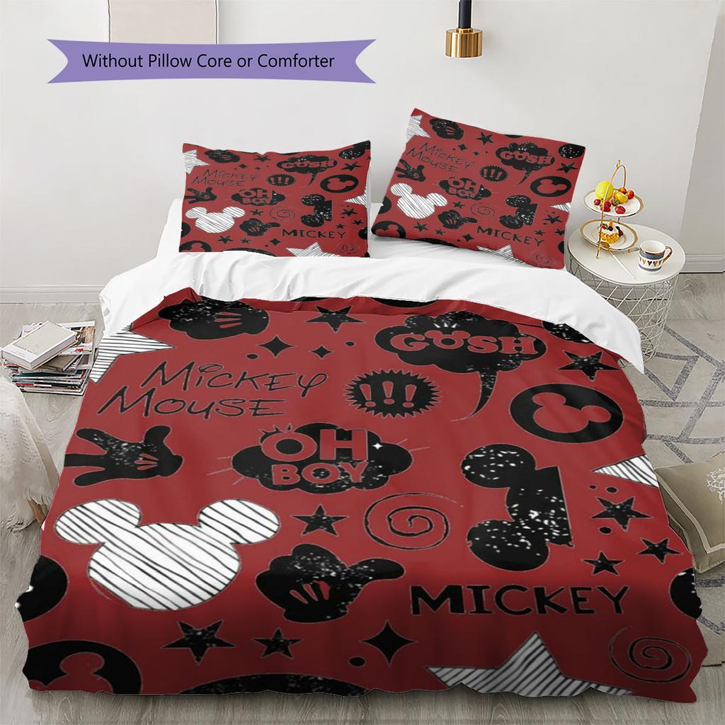 Retro American Comic Book Style Mickey Mouse Themed Pattern The Perfect Choice for Decorating A Child's Bedroom Warm Bedding Set