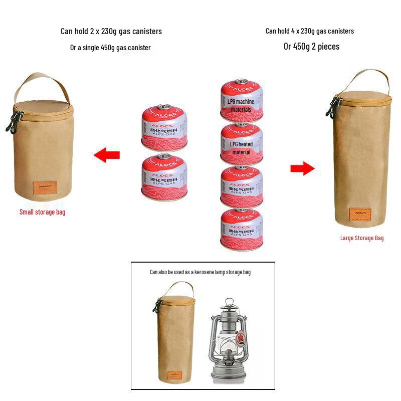 Outdoor Portable Camping Lantern and Gas Canister Storage Bag
