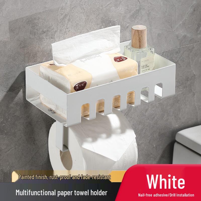 OIMG Wall-Mounted Toilet Paper Holder with Hooks