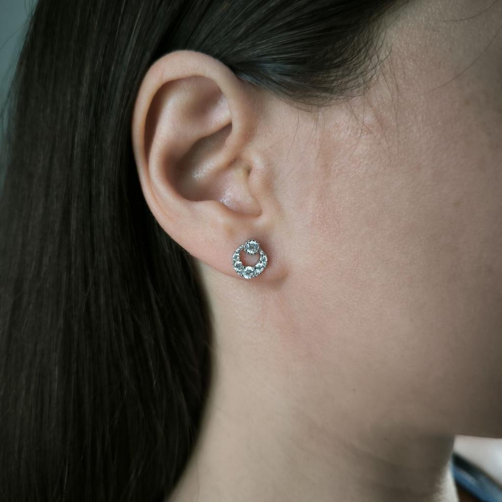 Silver Earrings with Cubic Zirkonia (2186120)