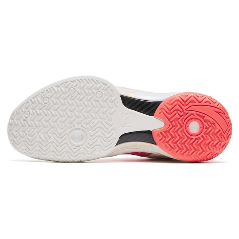 Anta Shock Wave 4 Zhao Cai Jin Bao Cushioning Anti-Slip And Wear-Resistant Low-Top Basketball Shoes Red White Sneakers 112311106-3