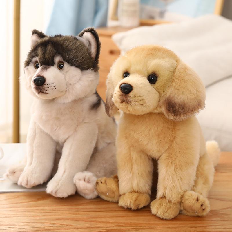 Echtes stehendes französisches Bulldoggen-Chihuahua-Plüschspielzeug, weicher, lebensechter Welpe, Stofftier, Shiba Inu, für Kinder, Babys, Weihnachtsgeschenke