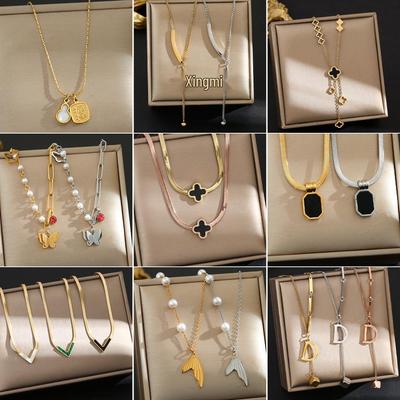 18K Electroplated All-Titanium Steel Necklace, Women's High-End Clavicle Chain - Non-Fading Jewelry