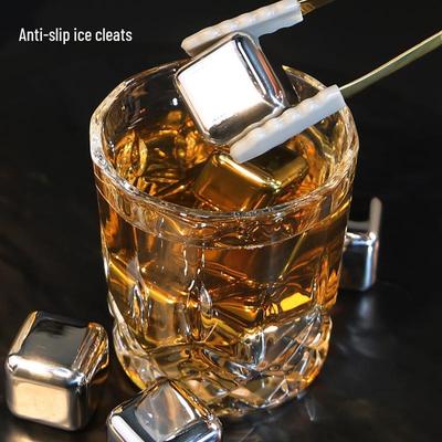 Cubos de Gelo de Aço Inoxidável 304 de Grau Alimentício - Pedras de Whiskey de Congelamento Rápido para Vinho