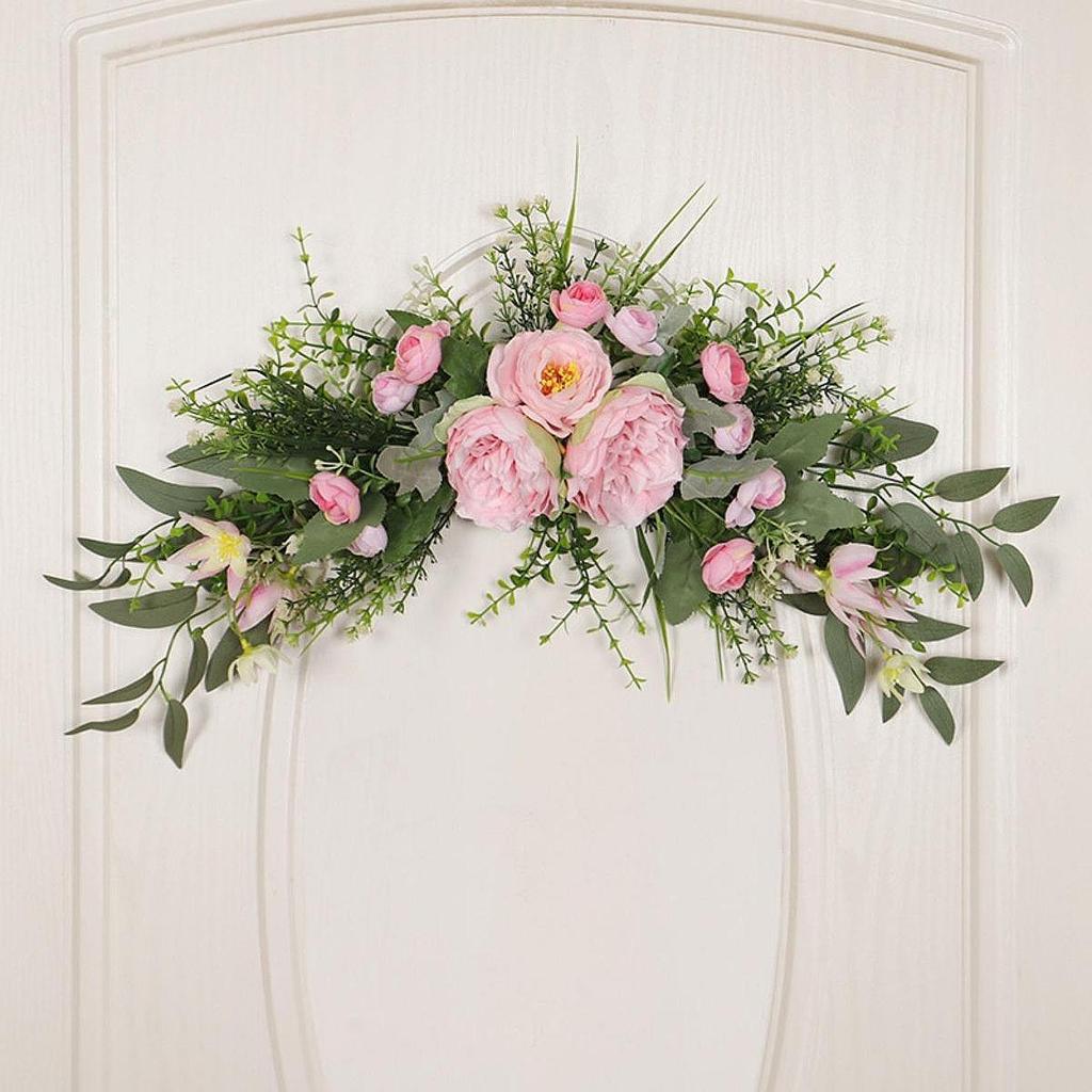 Wedding Arch Flowers Artificial Floral Swag for Lintel Peony Flower Swag for Indoor/Outdoor Valentine's Day Garden Ceremony