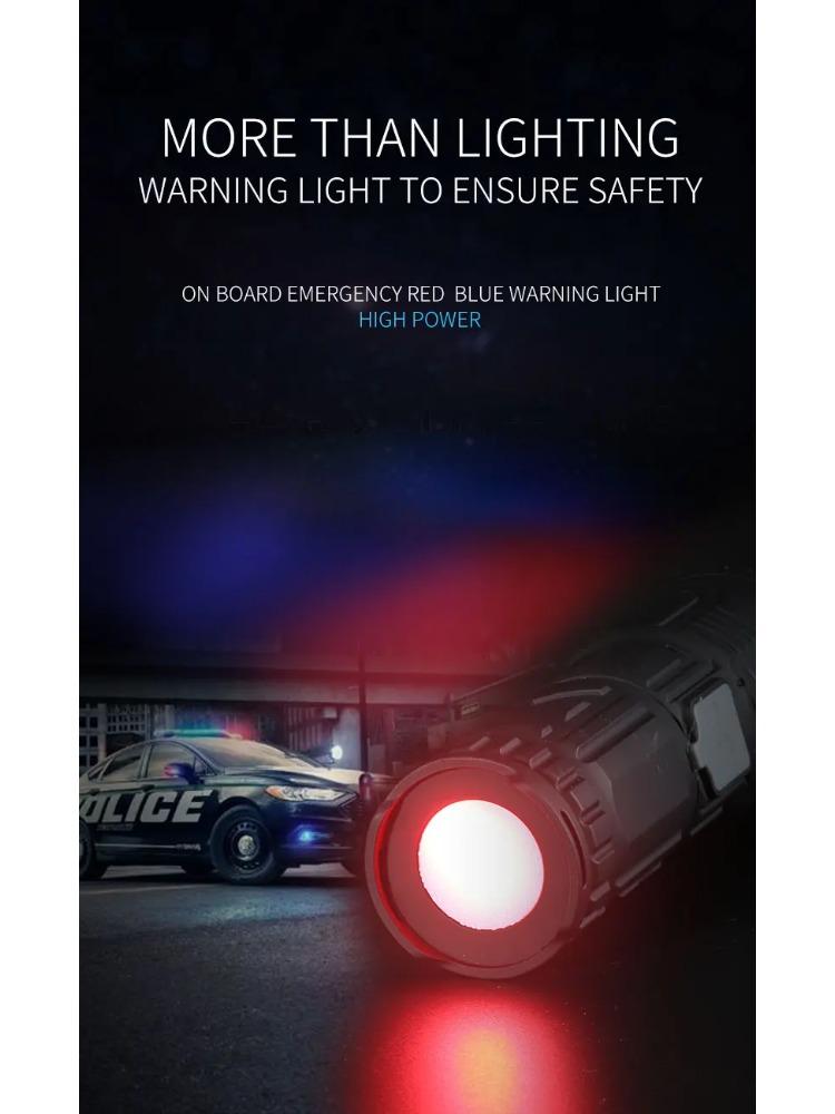 Powerful White Laser Flashlights Telescopic Zoom Tactical Spotlights Rechargeable Outdoor Torch With Tail Light Built-in Battery