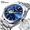 CHENXI Automatic Mechanical Watches For Man Fashion Silver Round Dial Waterproof Luminous Men Watch Gifts