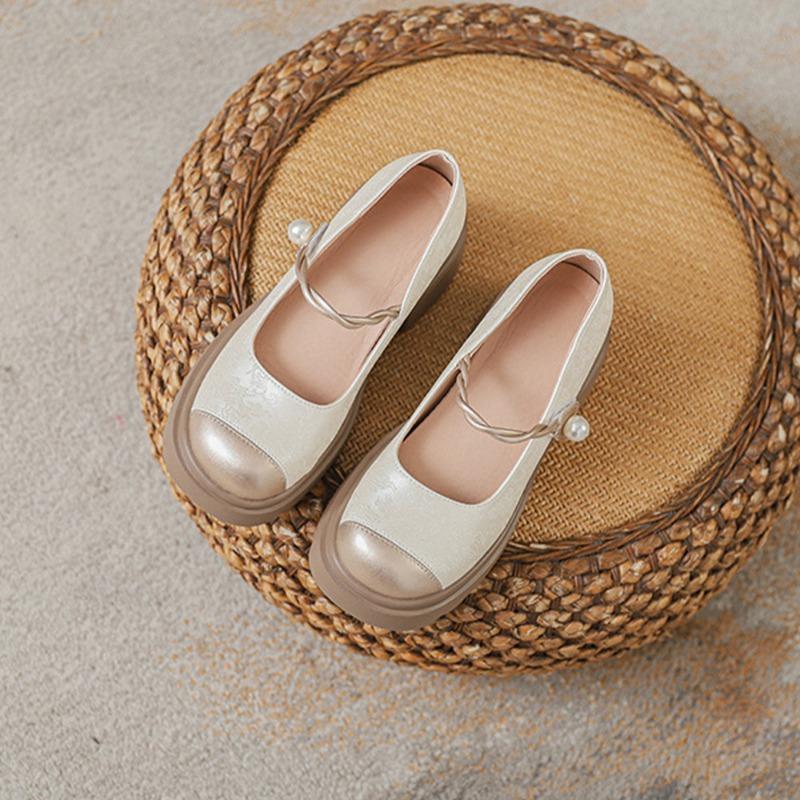 Summer Mary Jane Shoes Women's Platform Shallow Mouth High Heels Versatile National Style Skirt Single Shoes