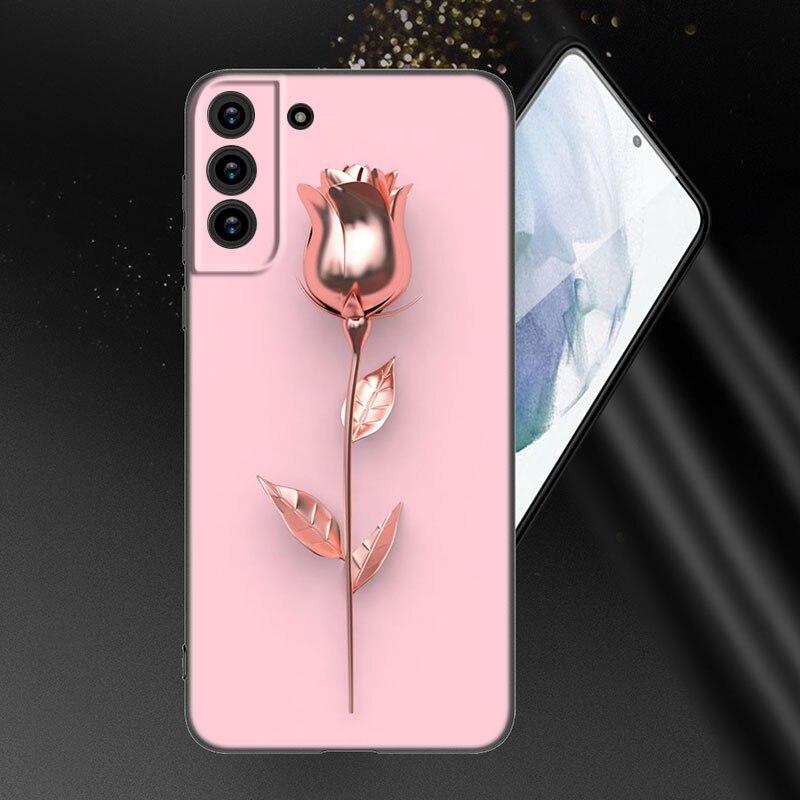 

Чехол для телефона в стиле розового золота с любовью для Samsung Galaxy S20 S21 FE S22 Ultra S10 Lite S10E S9 S8 Plus S7 Edge, мягкий черный чехол из ТПУ Samsung S10E