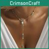 Vintage Inspired Geometric Pearl Bead Pendant Necklace For Trendy Ladies Fashion