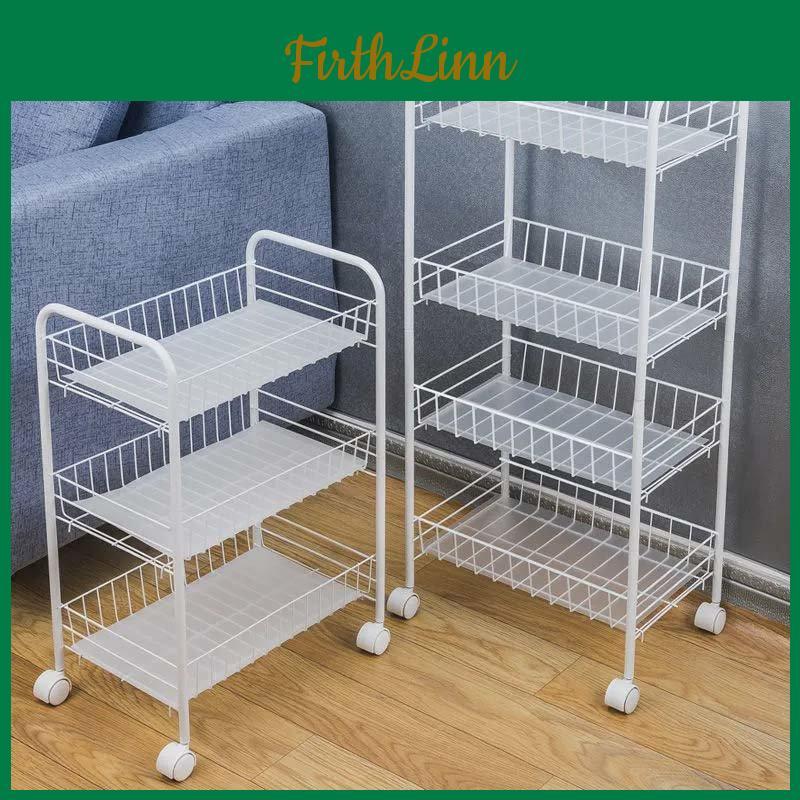 Multilayer Kitchen Vegetable Basket Storage Rack Bedroom Organizer Food Snack Storage Rack Floorstanding With Wheels