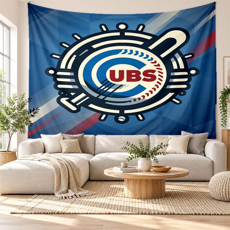 Chicago Cubs Wall Tapestry, Soft Fabric Wall Hanging, Decorative Backdrop For Bedroom Home Wall Art