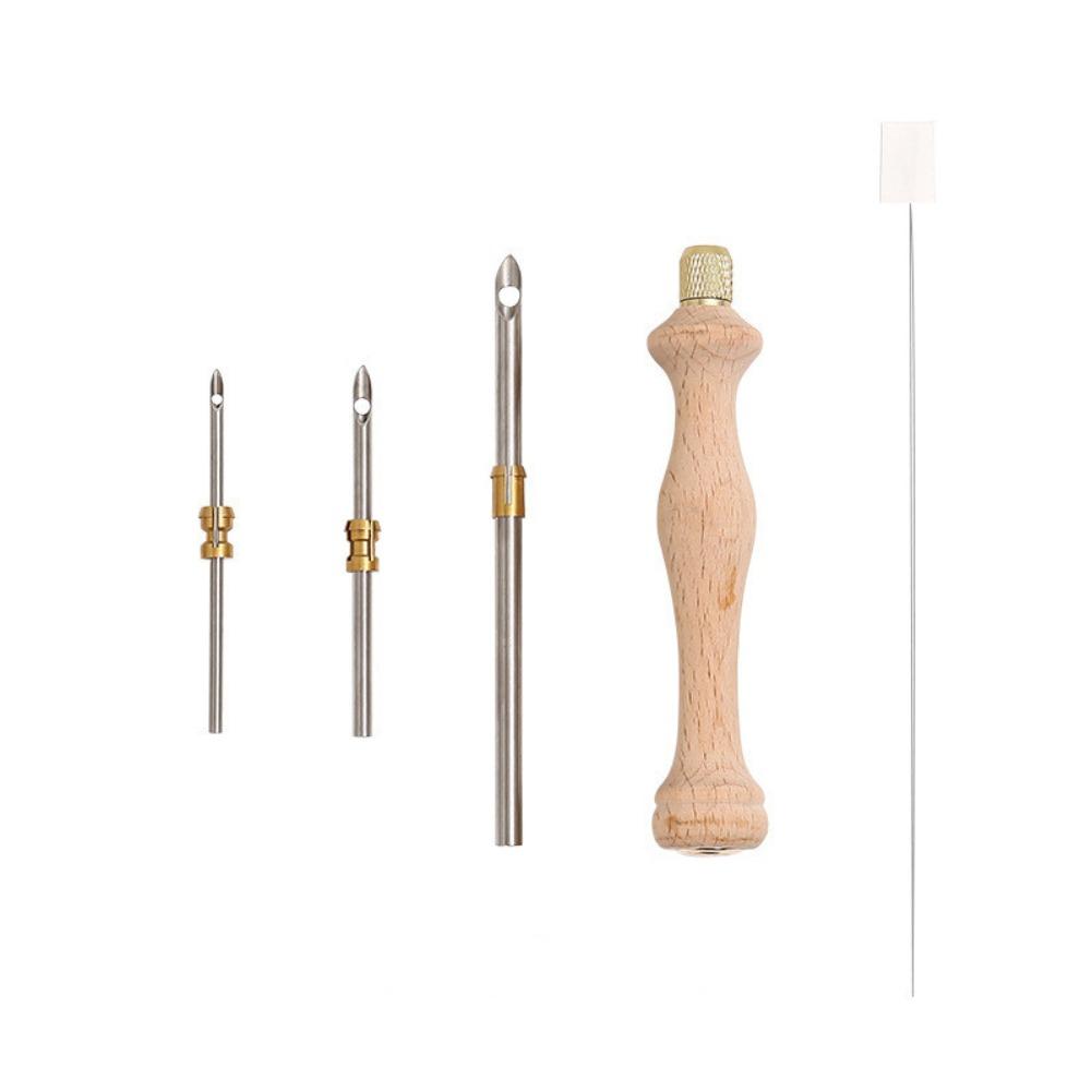 

Wooden Handle Punch Needle Set Creative Cross Stitch Needles Embroidery Stitch Pen Sewing Set B