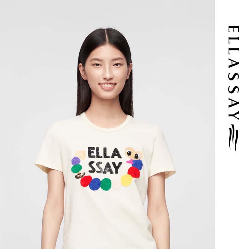 ELLASSAY Women s Sequin Patchwork Design T-shirt M