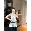 Kumikumi French Style Temperament White V-neck Vest Sling Women Clothes Summer Niche Versatile Waist Hugging Slimming Top